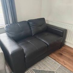 2 Seater Dark Brown Leather Sofa