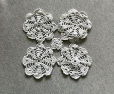 Handmade crochet coffee table decoration