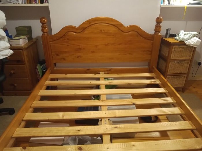 Solid Pine Double Bed Frame 140x190cm