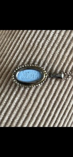 Wedgewood Vintage Blue Jasperware Winged Fairy pendant & chain