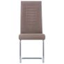 Cantilever Dining Chairs 2 pcs Brown Fabric Image 3