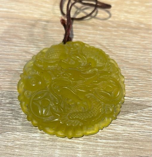 Carved Antique Dragon Pendants (2)