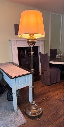 Antique Brass Veritas Converted Parafin Floor Lamp
