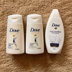 Dove minis shampoo, conditioner, shower gel