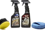 Glass Polish BUNDLE 41015, Gliptone Leather Cleaner and Leather Conditioner with Applicator pad and Microfiber Sponge