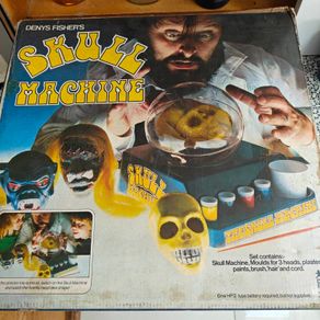 Vintage Denys Fisher Skull Machine, a 1970s toy designed for casting and decorating plaster skulls.