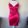 Pink satin mini dress. Size S Image 2