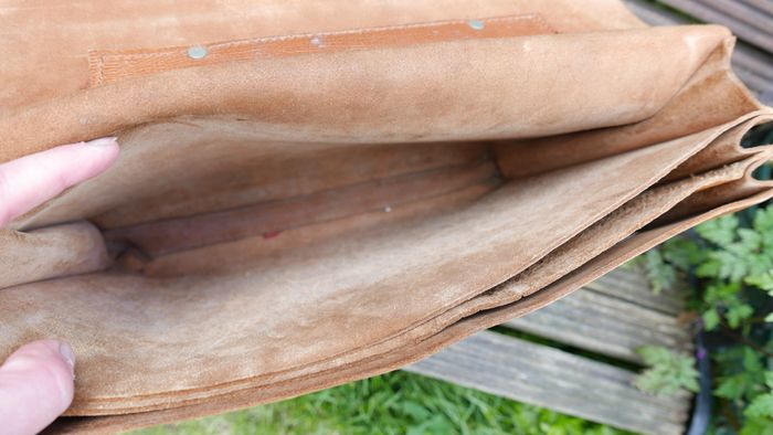 Vintage 70s Vintage Leather BAG 16,2" x 14"