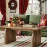 Coffee Table Mid-Century Style Sleek Oak Look with Artistic Curved Base Image 4