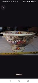 Antique Decor- Vintage Masons Pedestal Bowl