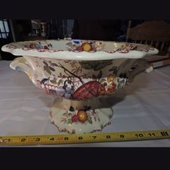 Antique Decor- Vintage Masons Pedestal Bowl