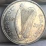 1937 Irish Shilling Silver 75% AU  rare in this condition Image 5