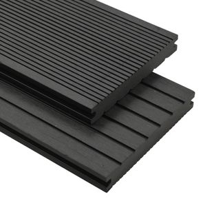 WPC Solid Decking Boards with Accessories 26 m(sqr) 2.2 m Black