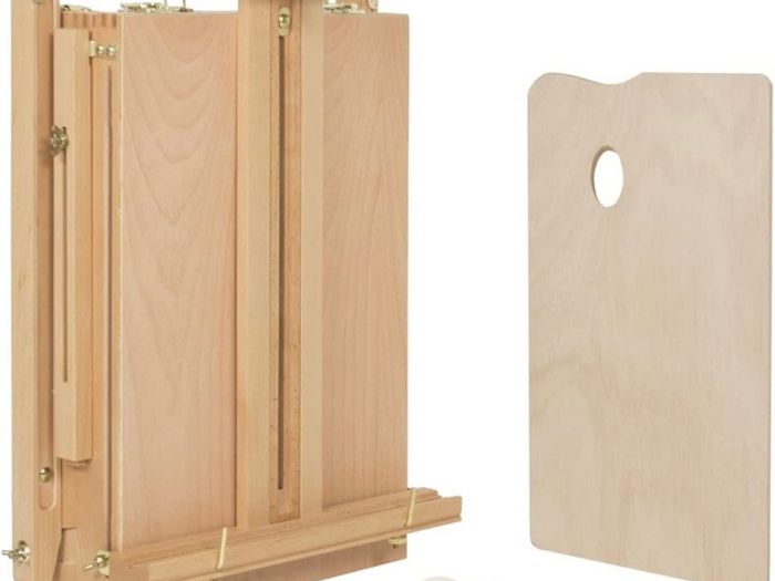 Wooden Easel & Painting Storage Box with Drawer, Shoulder Strap, Palette,Indoor Outdoor Field Folding Portable Easel, Box Easel Sketchbox for Painting, Sketching, Display (FREE POSTAGE)