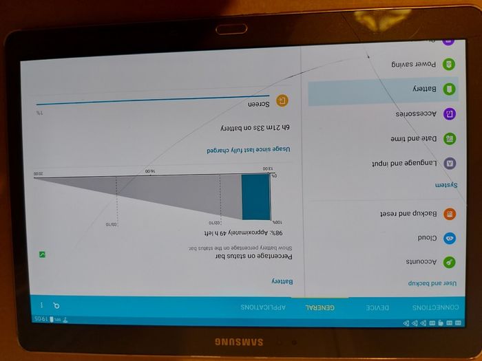 Samsung Galaxy Tab S, 10.5 inch, Model SM-T800, screen has a slight crack or 2 but touchscreen works fine