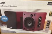Bluetooth Book Shelf Speakers Maroon Colour