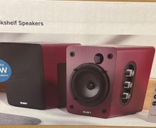 Bluetooth Book Shelf Speakers Maroon Colour