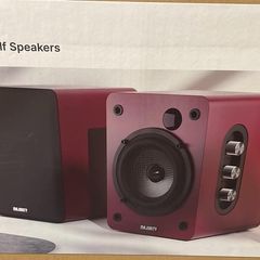 Bluetooth Book Shelf Speakers Maroon Colour