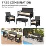4pc Rattan Furniture Set Garden Patio Seating with coffee table Image 5