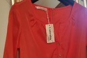 Coral Dress brand new chic beige two part look cute date smart mini party with zipper at the back Size S UK 8