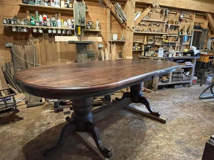 Solid wood dining table