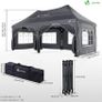 3mx6m Pop Up Gazebo with 6 Removable Sidewalls & 6 Weight Bags, Carry Bag Included - Marquee Garden Party Tent Outdoor, Waterproof, Anti-UV, Ideal for Camping, Festivals and Weddings, Grey Image 5