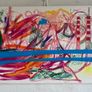 Large abstract painting original abstract art Poolbeg chimneys Dublin art Image 3