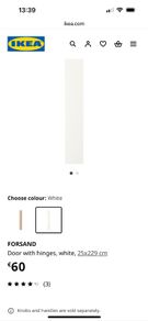 White forsand wardrobe door