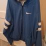 Nike Navy and White Striped Sleeves Windbreaker Jacket Image 2