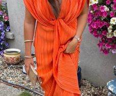 Asos Orange wedding guest dress