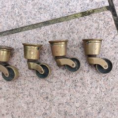 4 antique brass castors