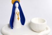 Marian Prayer Tray &amp; Candle Holder