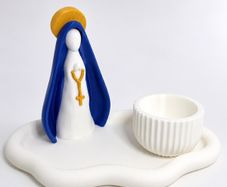 Handmade Marian Prayer Tray & Candle Holder