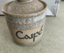 Dun-Chaoin Pottery coffee storge jar and lid.