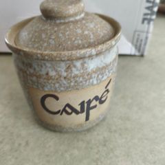 Dun-Chaoin Pottery coffee storge jar and lid.
