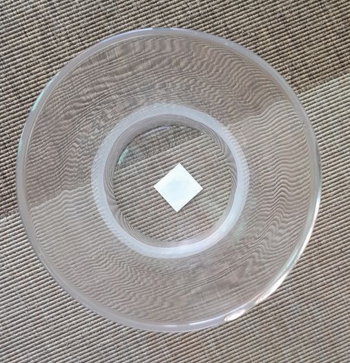 Clear glass flared vase