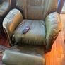 Forest Green Leather Sofa Image 4