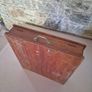 Large Antique Solid Wood Document Box with Monogram Image 5
