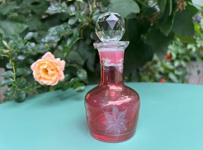 Vintage Bohemia  Cranberry glass scent  bottle Price drop