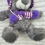 Huggables Teddy Bear Plush Grey Purple hat approx 25 cm. Please see pictures Image 4
