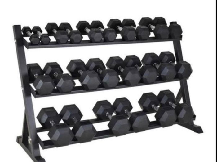 Hex Dumbbells 2.5 - 25kg + Storage rack