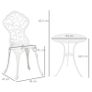 3 Pcs Aluminium Bistro Set, Garden Furniture Dining Table and Chairs Antique Outdoor Seat Patio Seater, White Image 4