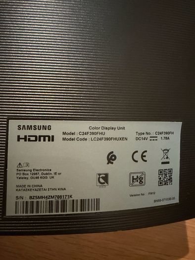 Samsung 24" curved monitor