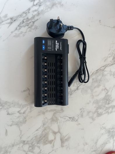 Lloytron Slimline Multi-Charger for rechargeable AA and AAA batteries.
