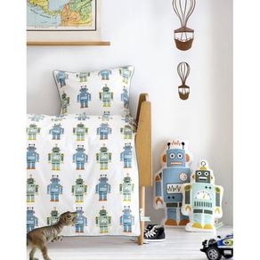 Robot toddler duvet set