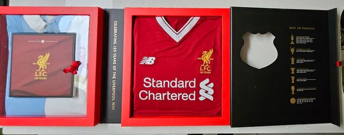 Official Liverpool FC 125th Anniversary Limited Edition Double Shirt Box Set - Size Large (Pristine Condition)