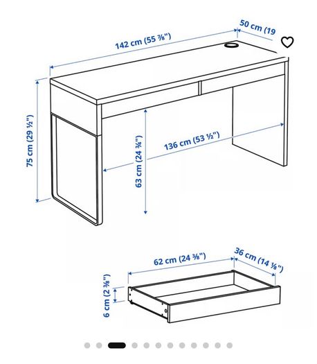 Ikea Micke desk & vanity mirror
