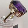 Yellow Gold AAA Zambian Amethyst & Natural Diamond Ring Image 5