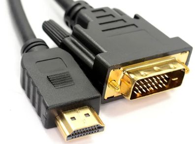 1.8M HDMI Male To DVI-D Male Cable Monitor PC Laptop TV Lead Wire PS3 Xbox