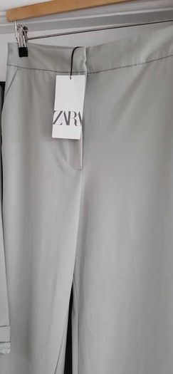 ZARA Pistachio Green Blazer + Ankle Length Wide Leg Pants Sz L - Fit 12-14UK - Bnwt Rrp 99